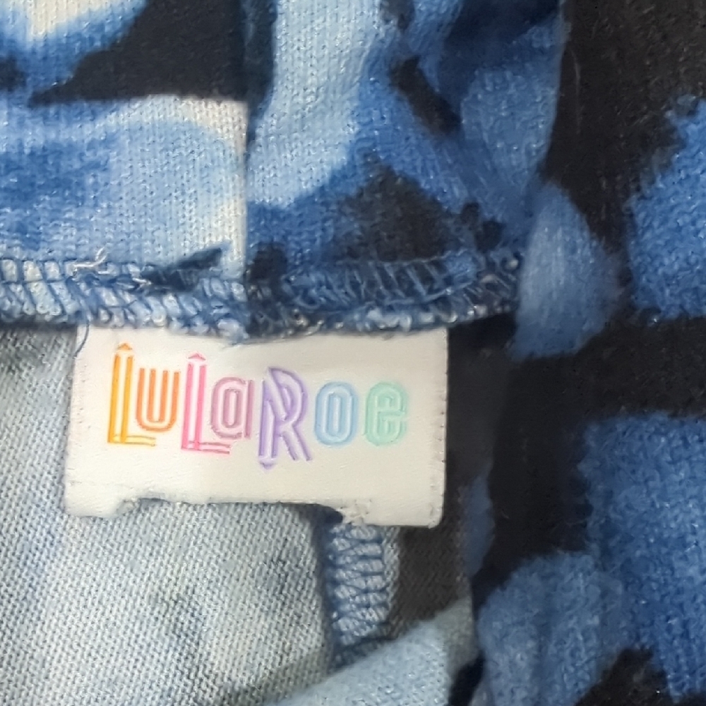 GUC LuLaRoe Amber Blue and White Floral Hoodie Sweatshirt - Picture 8 of 8